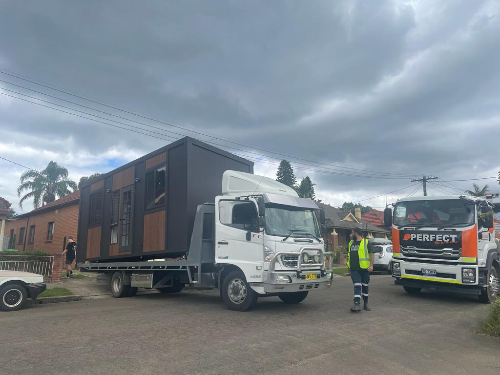 Modular home on a truck image