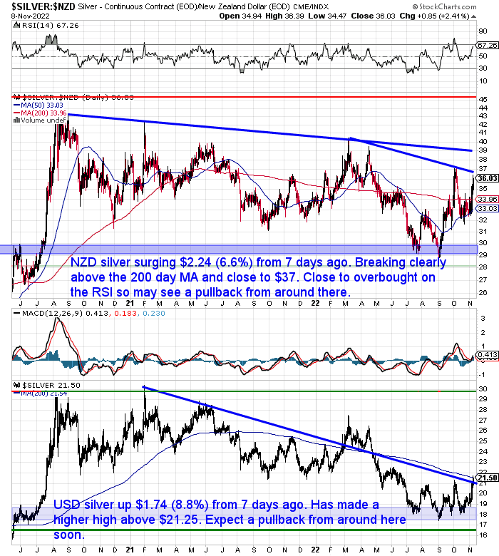 NZ Dollar Silver Chart