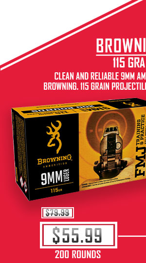 Browning - 9mm  - 115 Grain - FMJ - 200 Rounds