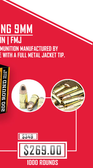 Browning - 9mm  - 115 Grain - FMJ - 1000 Rounds