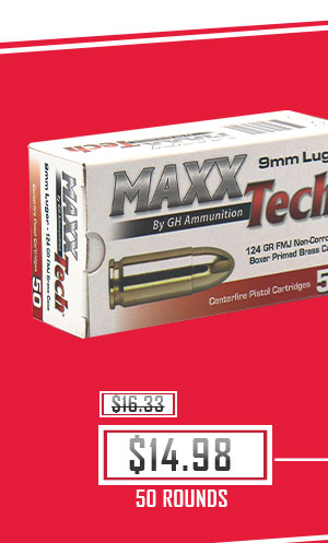 Maxxtech - 9mm - 124 Grain - FMJ - 50 Rounds