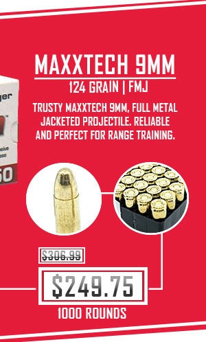 Maxxtech - 9mm - 124 Grain - FMJ - 1,000 Rounds