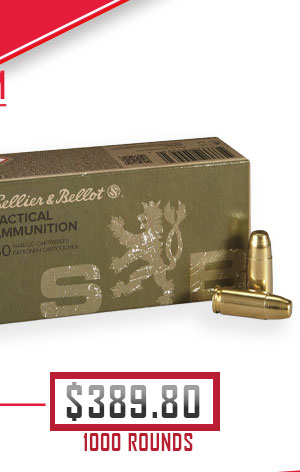 Sellier & Bellot - 9mm - Subsonic - 150 Grain - FMJ - 1,000 Rounds