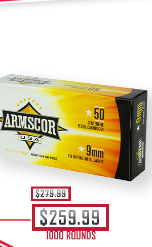 Armscor - 9mm - 115 Grain - FMJ - 1000 Rounds
