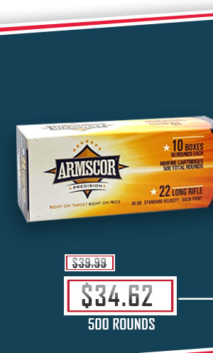 Armscor - 22 Long Rifle - 36 Grain - HVHP - 500 Rounds