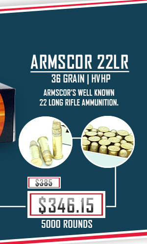 Armscor - 22 Long Rifle - 36 Grain - HVHP - 5,000 Rounds