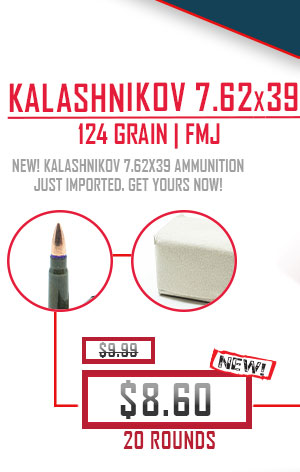 Kalashnikov USA - 7.62x39 - 124 Grain -  FMJ - 20  Rounds
