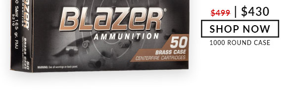 CCI - Blazer - Brass - 40 S&W - 165 Grain - FMJ - 1000 Rounds