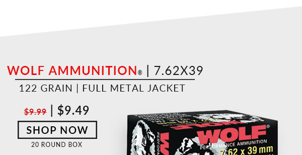 Wolf Ammunition - 7.62x39 - 122 Grain - FMJ - Wolf Performance - Steel Case - 20 Rounds