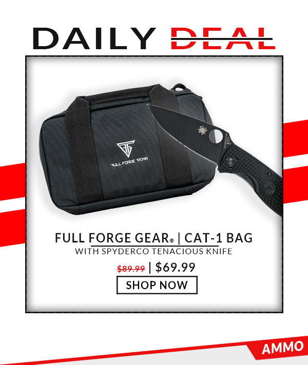 FREE Full Forge Gear - Cat-1 Single Pistol Bag - Black with - Spyderco- Tenacious- Black- G10-8Cr13MoV-3.39