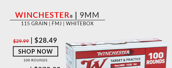 Winchester - 9mm - 115 Grain - FMJ - 100 Rounds