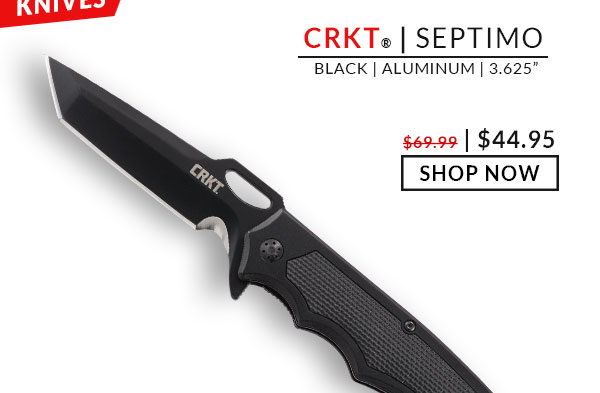 CRKT - Septimo - Black - Aluminum - 8Cr13MoV - 3.625