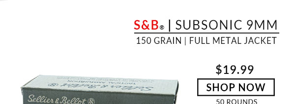 Sellier & Bellot - 9mm - 150 Grain - FMJ - Subsonic - 50 Rounds