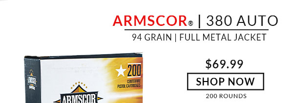 Armscor - 380 Auto - 94 Grain - FMJ - Rock Pack 200 Rounds