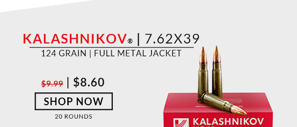 Kalashnikov USA - 7.62x39 - 124 Grain -  FMJ - 20  Rounds
