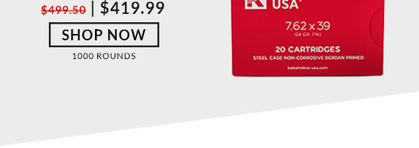 Kalashnikov USA - 7.62x39 - 124 Grain -  FMJ - 1000  Rounds