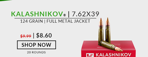 Kalashnikov USA - 7.62x39 - 124 Grain -  FMJ - 20  Rounds