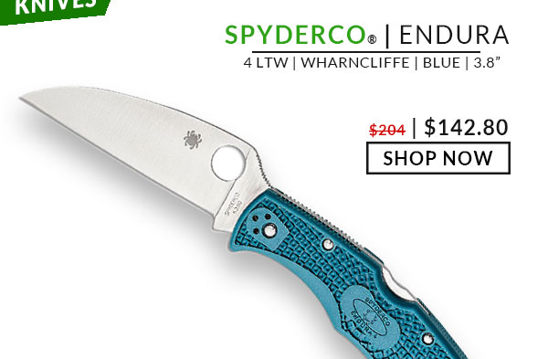 Spyderco - Endura - 4 LTW -  Wharncliffe - K390 - Blue FRN -  3.8
