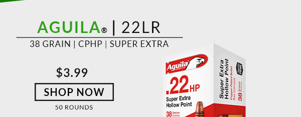 Aguila - Super Extra - 22 Long Rifle - 38 Grain - CPHP - 50 Rounds