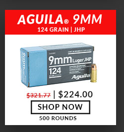 Aguila – 9mm – 124 Grain – JHP – 500 Rounds