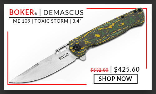 Boker -  01BO909DAM - Boker ME 109 - Toxic Storm - Messerschmitt Damascus - 3.4