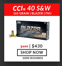 CCI - Blazer - Brass - 40 S&W - 165 Grain - FMJ - 1000 Rounds