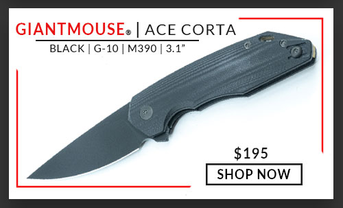 GiantMouse - ACE Corta - Black - G-10 - Black - M390 - 3.1