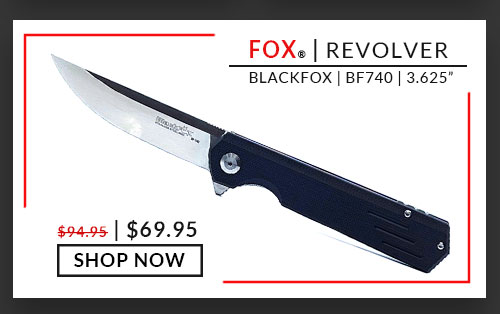 Fox - BlackFox - BF740  - Revolver - Black - G10 - 440C Stainless Steel -  3.625 s REVOLVER BLACKFOX BF740 3.625" $69.95 SHOP NOW 