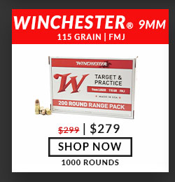 Winchester - 9mm - 115 Grain - FMJ - 1000 Rounds N PR 1$279 SHOP NOW 1000 ROUNDS 