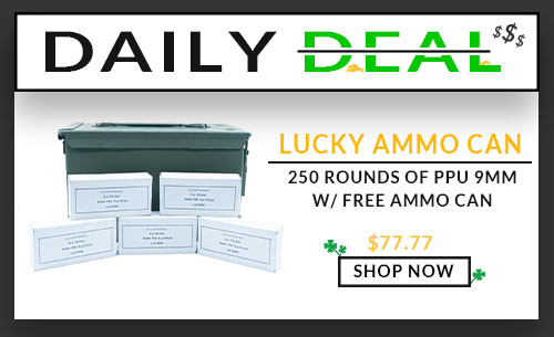Lucky Ammo Can-Free Ammo Can with -250 Rounds -PPU-9mm-124-Grain 250 ROUNDS OF PPU 9MM W FREE AMMO CAN SHOP NOW 