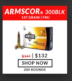 Armscor - 300 Blackout - 147 Grain - FMJ - 200 Rounds