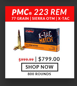 PMC - X-TAC Match - 223 Rem - 77 Grain - OTM by Sierra Bullets - 800 Rounds