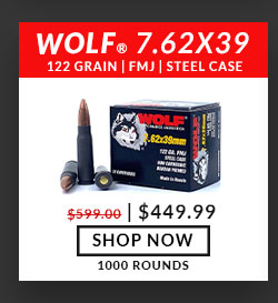 Wolf Ammunition - 7.62x39 - 122 Grain - FMJ - Wolf Performance - Steel Case - 1000 Rounds