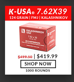 Kalashnikov USA - 7.62x39 - 124 Grain -  FMJ - 1000 Rounds