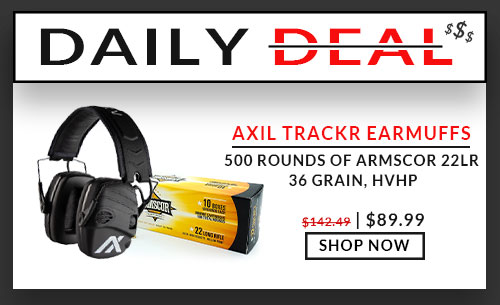 FREE! Armscor - 22 Long Rifle - 36 Grain - HVHP - 500 Rounds - with - AXIL - Trackr - Electronic Earmuff - Black