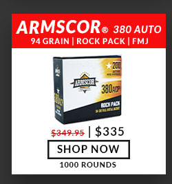 Armscor - 380 Auto - 94 Grain - FMJ - Rock Pack 1000 Rounds