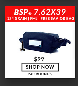 Free Savior Ammo Bag! - BSP - 7.62x39 - 124 Grain - FMJ - 240 Rounds (Will ship with either Black, Grey, or Tan Savior Bag)