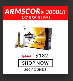 Armscor - 300 Blackout - 147 Grain - FMJ - 200 Rounds