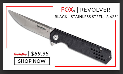 Fox - BlackFox - BF740  - Revolver - Black - G10 - 440C Stainless Steel -  3.625