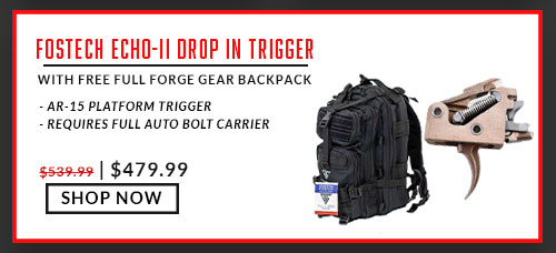 Fostech - ECHO-II Drop In Trigger for AR-15 Platform- with FREE Full Forge Gear-Hurricane-Tactical-Backpack