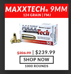 Maxxtech - 9mm - 124 Grain - FMJ - 1,000 Rounds