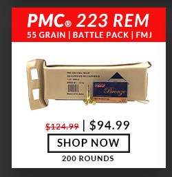 PMC - Bronze - 223 Rem - 55 Grain - FMJ - Battle Pack - 200 Rounds
