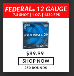 Federal - Top Gun Sporting - 12 Gauge - #7.5 Shot - 2-3/4” - 1 oz. - 1330 FPS - 250 Rounds
