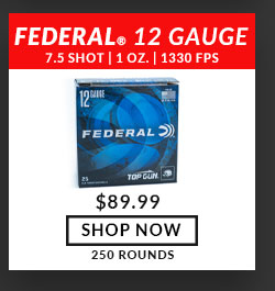 Federal - Top Gun Sporting - 12 Gauge - #7.5 Shot - 2-3/4” - 1 oz. - 1330 FPS - 250 Rounds