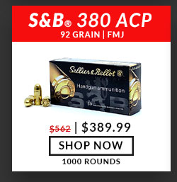 Sellier & Bellot - 380 Auto - 92 Grain - FMJ - 1,000 Rounds