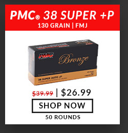 PMC - Bronze - 38 Super +P - 130 Grain - FMJ - 50 Rounds