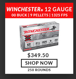Winchester - SUPER X - 12 Gauge - #00 Buck Shot - 2-3/4'' - 9 pellets - 1325 FPS - 250 Rounds