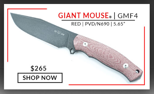 GiantMouse - GMF4 - Red - Canvas Micarta - PVD - N690 - 5.65