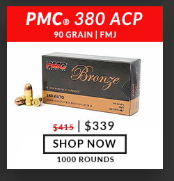 PMC - Bronze - 380 Auto - 90 Grain - FMJ - 1,000 Rounds