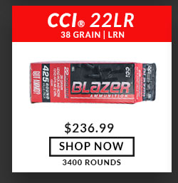 CCI - Blazer - Brass - 22 Long Rifle - 38 Grain - LRN - 3400 Rounds